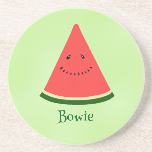 Cute Watermelon Personalized Sandstone Coaster Zandsteen Onderzetter (Voorkant)