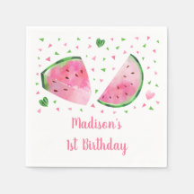 Cute Watermelon Pink & Green Birthday