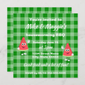 Cute Watermelon Printable Housewarming BBQ Kaart (Voorkant / Achterkant)