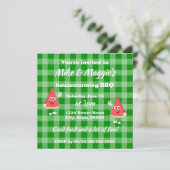 Cute Watermelon Printable Housewarming BBQ Kaart (Staand voorkant)