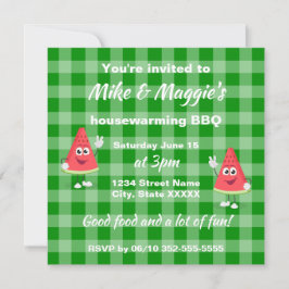 Cute Watermelon Printable Housewarming BBQ Kaart