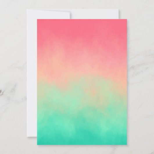 Cute Watermelon Rainbow Birthday Uitnodiging (Achterkant)