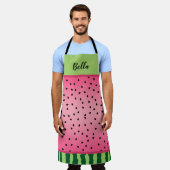 Cute Watermelon Rind en Zaden, gepersonaliseerd Schort (Gedragen)