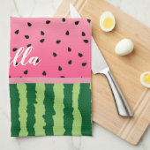 Cute Watermelon Rind en Zaden, gepersonaliseerd Theedoek (Quarter Fold)