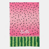 Cute Watermelon Rind en Zaden, gepersonaliseerd Theedoek (Verticaal)