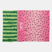 Cute Watermelon Rind en Zaden, gepersonaliseerd Theedoek (Horizontaal)