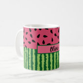 Cute Watermelon Ring and Seeds Personalized Koffiemok (Voorkant links)