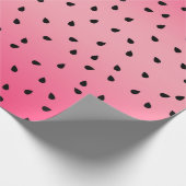 Cute Watermelon Seed Pink Cadeaupapier (Hoek)