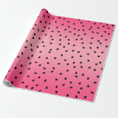 Cute Watermelon Seed Pink Cadeaupapier (Uitgerold)