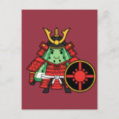 Cute Watermelon Shogun Samurai Warrior Illustratio Briefkaart (Voorkant)