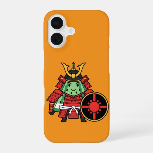 Cute Watermelon Shogun Samurai Warrior Illustratio iPhone 16 Hoesje (Achterkant)