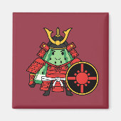 Cute Watermelon Shogun Samurai Warrior Illustratio Magneet (Voorkant)