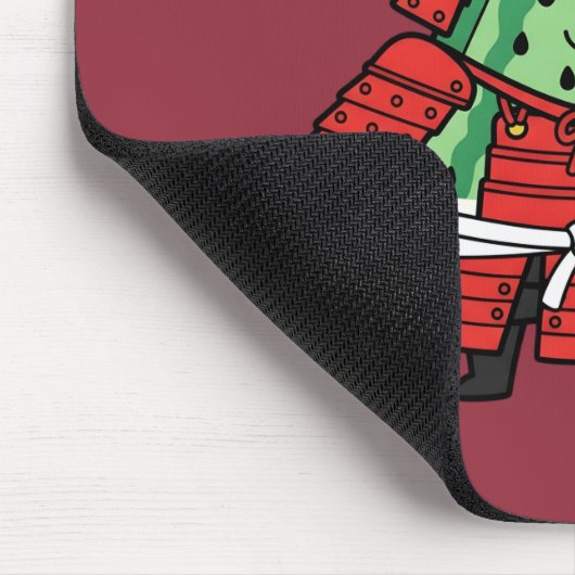 Cute Watermelon Shogun Samurai Warrior Illustratio Muismat (Hoek)