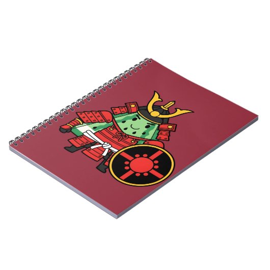 Cute Watermelon Shogun Samurai Warrior Illustratio Notitieboek (Linkerzijde)