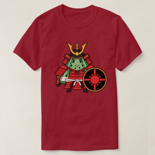 Cute Watermelon Shogun Samurai Warrior Illustratio T-shirt (Design voorkant)