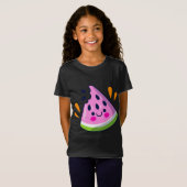 Cute Watermelon Slice Bite Vibrant Summer Vacking T-shirt (Voorkant volledig)
