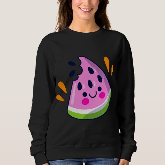 Cute Watermelon Slice Bite Vibrant Summer Vacking Trui (Voorkant)
