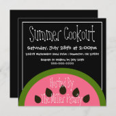 Cute Watermelon Summer BBQ Cookout Uitnodiging (Voorkant / Achterkant)