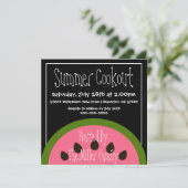 Cute Watermelon Summer BBQ Cookout Uitnodiging (Staand voorkant)