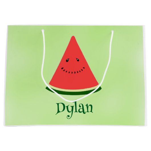 Cute Watermelon Summer Personalized Gift Bag Groot Cadeauzakje (Voorkant)