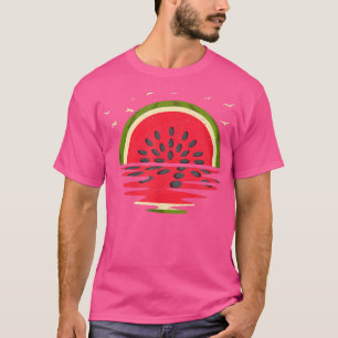 Cute Watermelon Sunset Summer Vibes Fruit T-shirt