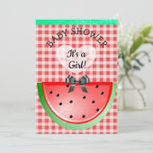 Cute Watermelon Thmed Girl's Baby shower Kaart (Staand voorkant)