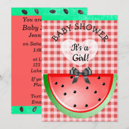 Cute Watermelon Thmed Girl's Baby shower Kaart