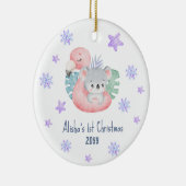 Cute Waterverf 1e Kerstkerst Baby Keramisch Ornament (Rechts)