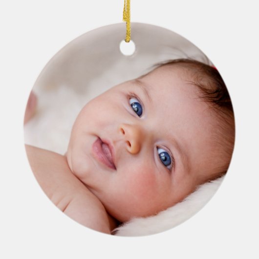 Cute Waterverf 1e Kerstkerst Baby Keramisch Ornament (Achterkant)