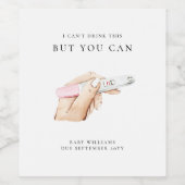 Cute Waterverf Aangepaste zwangerschap Wijn Etiket (Enkel label)