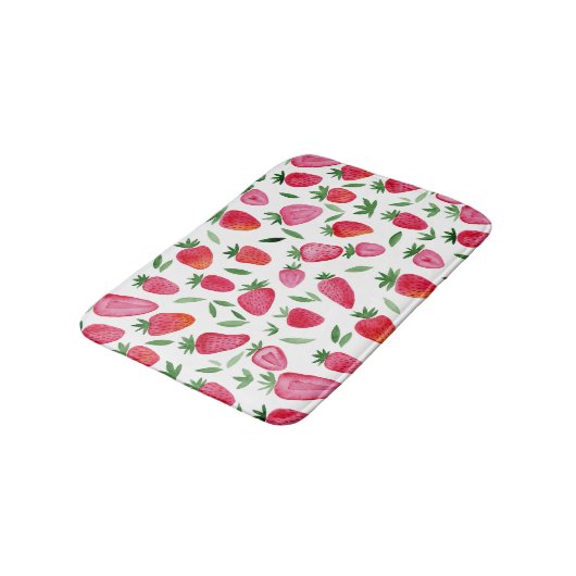 Cute waterverf aardbeien patroon Bath Mat (Gekanteld)