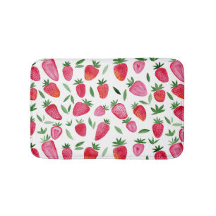 Cute waterverf aardbeien patroon Bath Mat