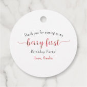 Cute Waterverf aardbery Berry eerste verjaardag in Bedankjes Labels (Achterkant)