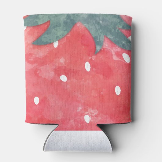 Cute Waterverf Aardbery Blikjeskoeler (Achterkant)