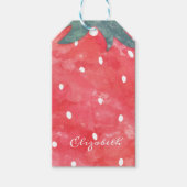 Cute Waterverf Aardbery Cadeaulabel (Voorkant)