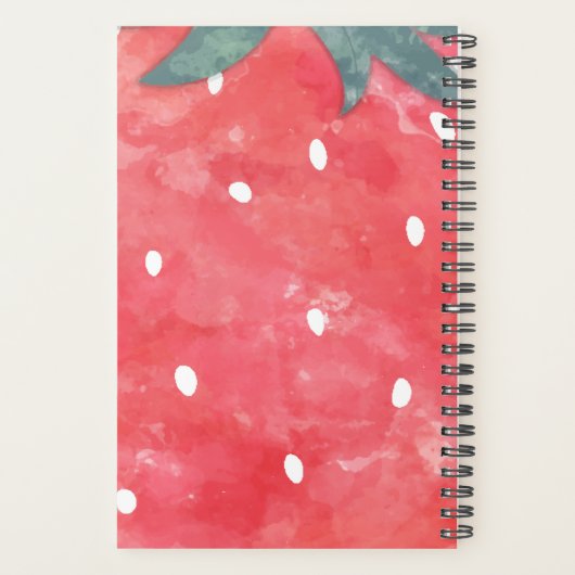 Cute Waterverf Aardbery Planner (Achterkant)