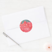 Cute Waterverf Aardbery Ronde Sticker (Envelop)