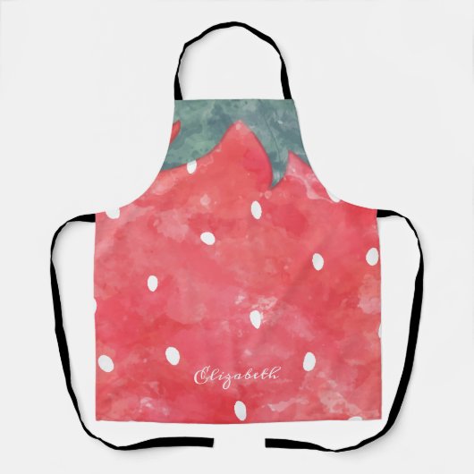 Cute Waterverf Aardbery Schort (Voorkant)