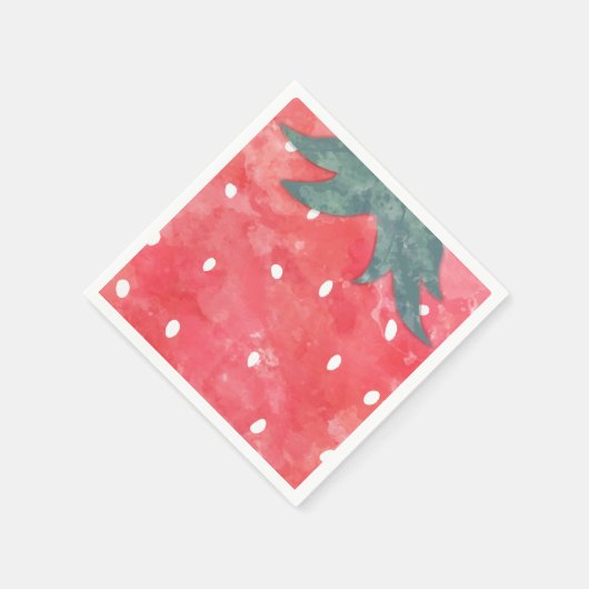 Cute Waterverf Aardbery Servet (Hoek)