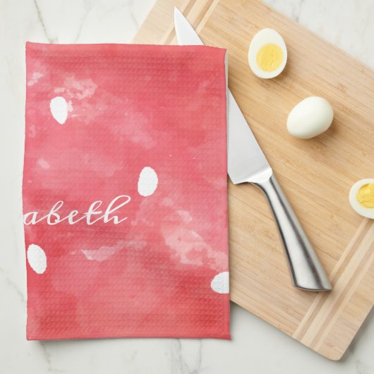 Cute Waterverf Aardbery Theedoek (Quarter Fold)