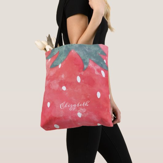Cute Waterverf Aardbery Tote Bag (Dichtbij)