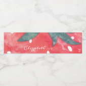 Cute Waterverf Aardbery Waterfles Etiket (Enkel label)