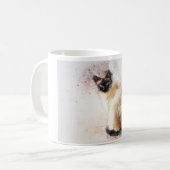 Cute Waterverf Abstract Siamese Cat Koffiemok (Voorkant links)