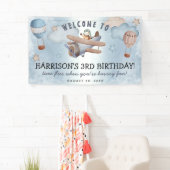 Cute Waterverf Airplane Boy Birthday Party Spandoek (Insitu)