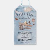 Cute Waterverf Airplane Boy Dank u Cadeaulabel (Voorkant)