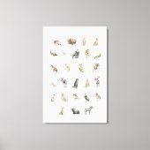Cute Waterverf Animal Alphabet Canvas Afdruk (Voorkant)