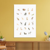 Cute Waterverf Animal Alphabet Canvas Afdruk (Insitu (Woonkamer))