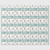 Cute Waterverf Animal Friends Merry kerst Cadeaupapier (Vlak)