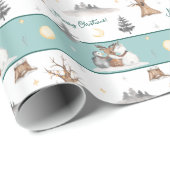 Cute Waterverf Animal Friends Merry kerst Cadeaupapier (Rol Hoek)