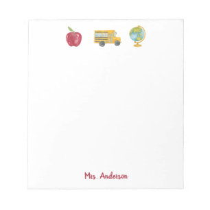 Cute Waterverf Apple School Bus Notitieblok